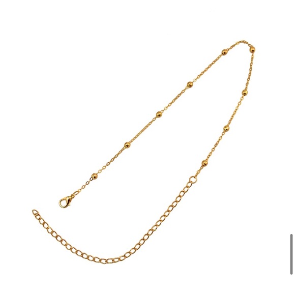 🎉 New Gold Plated Beaded Chain Choker adjustable Necklace - Picture 4 of 7